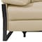 Homeroots 77in Cream and Black Italian Leather Power Reclining Loveseat 720496 - alternate 7