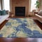 Homeroots 9' X 12' Navy Blue And Beige Abstract Washable Indoor Outdoor Area Rug 630697 - alternate 6