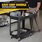 Rubbermaid Commercial High Density Structural Foam Utility Cart with Deep Lipped Plastic Shelves, Flat, 2 Shelf, 500 lbs. FG450089BLA - alternate 3