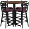 Flash Furniture Round Walnut Bar Table, X-Base w/Burg Seats, 30", Laminate Top, Wood Grain HDBF1028-GG - alternate 1