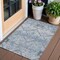 Homeroots 3' X 5' Sky Blue And Denim Blue Floral Washable Indoor Outdoor Area Rug 588864 - alternate 1