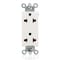 Leviton Rcptcl, 15A, 125/250VAC, Wht, Nyln, PK1 5825-W - alternate 1