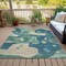 Homeroots 3' X 5' Teal Blue Ivory And Beige Abstract Washable Indoor Outdoor Area Rug 630609 - alternate 5