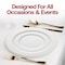 Smarty Had A Party White with Gold Pearl String Round Disposable Plastic Dinnerware Value Set, 240PK 8870-WHGVP-CASE - alternate 6