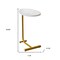 Homeroots Set of Two White and Gold Faux Marble and Metal Oval End Tables, 2PK 635692 - alternate 4