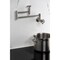 Kingston Brass Wall Mount Pot Filler Faucet with Knurled Handle, Brushed Nickel KS8108RKZ - alternate 4