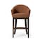 Homeroots 40" Brown Fabric and Solid Wood Bar Height Swivel Bar Chair 632505 - alternate 6