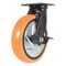 Vestil Polyurethane Swivel With Brake Caster 8 In. Diameter x 2 In. Width 925 lb Orange/Silver CST-E6-8X2PUP-SWB - alternate 1