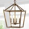 Jonathan Y Pagoda 12" 4-Light Classic Traditional Metal Cage Lantern LED Pendant, Antique Gold JYL7436B - alternate 7