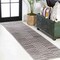 Jonathan Y Sukie Modern Offset Stripe Beige/Brown 2 ft. x 8 ft. Indoor/Outdoor Runner Rug SMB133A-28 - alternate 1