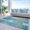 Homeroots 8' X 10' Teal Blue Orange And Sky Blue Striped Washable Indoor Outdoor Area Rug 613178 - alternate 7