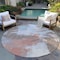 Homeroots 8' Taupe Copper And Ivory Round Abstract Washable Indoor Outdoor Area Rug 618498 - alternate 4