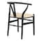 Homeroots Set of Two Natural and Black Upholstery Wishbone Back Dining Arm Chairs 653944 - alternate 6