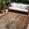 Homeroots 9' X 12' Khaki Brown And Copper Abstract Washable Indoor Outdoor Area Rug 606138 - alternate 1