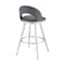 Armen Living Charlotte 30in Swivel Bar Stool in Brushed Stainless Steel with Gray Faux Leather LCCHBABSSLGRY30 - alternate 7