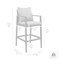 Armen Living Cayman Outdoor Patio Bar Stool in Aluminum with Gray Cushions LCCCBABL30 - alternate 6