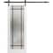Sartodoors Sturdy Barn Door Frosted Tempered Glass Planum 2112 White 28x96 Solid Core Modern Interior PLANUM2112BD-B-WS-28 x 96 - alternate 1