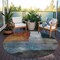 Homeroots 8' Copper Green And Gray Round Abstract Washable Indoor Outdoor Area Rug 603721 - alternate 6