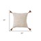 Homeroots 20" White Cotton Pillow With Tassels Edges 554553 - alternate 5