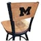 Holland Bar Stool Co 36" Blk Wrinkle Michigan Swivel Bar Stool, Laser Engraved Back L03836BWMedMplAMichUnMedMpl - alternate 1