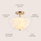 Jonathan Y Celine 11.88" 2-Light Modern Contemporary Alabaster/Iron Inverted Dome LED Semi Flush Mount, White Ma JYL1205A - alternate 6
