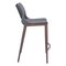 Homeroots Set of Two 25" Dark Gray and Brown Faux Leather and Steel Low Back Counter Height Bar Chairs 555688 - alternate 8