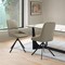 Armen Living Maverick Swivel Upholstered Dining Chair in Taupe Gray Faux Leather w Black Metal Legs - Set of 2 LCMVSITAGRYBLK - alternate 5