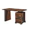 Homeroots 54" Dark Brown and Light Brown Solid Wood Writing Desk With Three Drawers 565282 - alternate 8