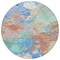 Homeroots 8' Coral Teal Blue And Mint Green Round Abstract Washable Indoor Outdoor Area Rug 618540 - alternate 5