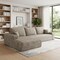 Homeroots 107" Camel Corduroy Modular Compression Foam Sofa With Toss Pillows 712963 - alternate 4