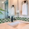 Homeroots 4" x 4" Green And Gray Vinyl Arabesque Peel And Stick Removable Tiles 569324 - alternate 7
