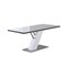 Homeroots 63" White and Silver Wood and Metal Pedestal Base Dining Table 555191 - alternate 1