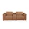 Homeroots 86in Chestnut and Black Italian Leather Power Reclining Loveseat With Storage 720528 - alternate 5