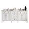 James Martin Vanities Brittany 72'' D Vanity, Bright White Vanity w/ Jasmine Pearl Silestone Top w/ Wireless Charger 655-V72-BW-FEJP - alternate 1