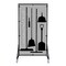 5S Supplies Housekeeping Shadow Board Broom Station V8, Gray / Black, Kit + Stand HSB-V8-GRAY/BLACK-KIT-STAND - alternate 1