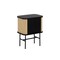 Homeroots 24" Natural and Black Modern Sliding Door Nightstand 527616 - alternate 4