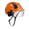 Malta Dynamics SafetyHelmet w/Clear Visor, Acrylonitrile Butadiene Styrene (ABS), Ratchet, Orange HTO2001 - alternate 1