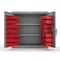 Strong Hold 14 GA Bin Cabinet with 2 Shelves - 36 In W. x 36 In. H x 24 In. D - 40 Red Bins 33-BS-242-40R-L - alternate 1