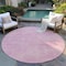 Homeroots 8' Pink Round Washable Indoor Outdoor Area Rug 598844 - alternate 7