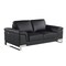 Homeroots 73in Black And Silver Genuine Leather Love Seat 329614 - alternate 6