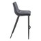 Homeroots Set of Two 30" Dark Gray And Black Faux Leather And Steel Bar Height Bar Chairs 555676 - alternate 5