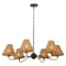 Jonathan Y Grady 35" 6-Light Grand Coastal Farmhouse Adjustable Swooping Arm Metal w/Hand-Woven Rattan Shades L JYL9560C - alternate 1