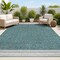 Jonathan Y Alda Modern Minimalist Mingled Solid Turquoise/Cream 3 ft. x 5 ft. Indoor/Outdoor Area Rug TSN213E-3 - alternate 1
