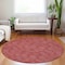 Homeroots 8' Red And Ivory Round Geometric Washable Indoor Outdoor Area Rug 602391 - alternate 5