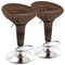Elama 2 Piece Adjustable Backless Wicker Bar Stool in Brown with Chrome Base ELM-901-BROWN - alternate 1