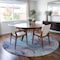 Homeroots 8' Round Blue Round Abstract Washable Non Skid Indoor Outdoor Area Rug 559663 - alternate 4
