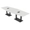 Skutchi Designs Hexagon Conference Table With Power Unit, 48 in W, 144 in L, White HAR-HEX.IR-48X144-DOU.BK-WA7976-EBLK - alternate 1