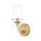 Z-Lite Katerina 1 Light Wall Sconce, Rubbed Brass/White, 5.25 In W 1950-1S-RB - alternate 5
