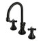 Kingston Brass Widespread Bathroom Faucet with Brass Pop-Up, Matte Black KS2980PKX - alternate 1