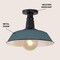 Jonathan Y Camila 14 in. 1-Light Classic Industrial Indoor/Outdoor Iron LED Semi Flush Mount, Matte Silver Blue JYL7617K - alternate 9